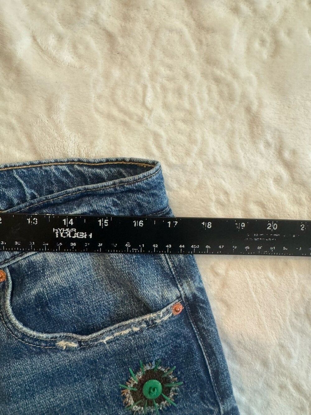 Lucky Legend Mid Rise Boyfriend High Bluff Patchwork Blue Denim Jeans Size 8/29 - Picture 7 of 13